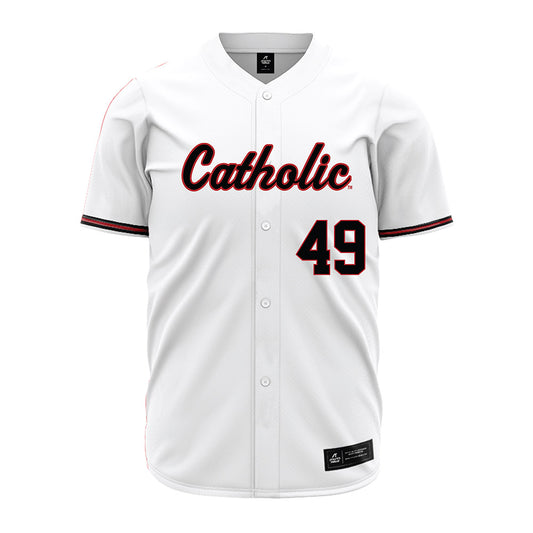 Catholic - NCAA Baseball : Mac Meara - White Jersey-0
