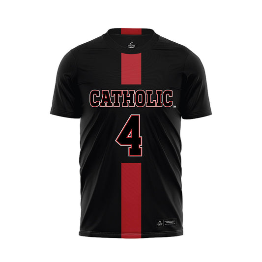 Catholic - NCAA Men's Soccer : Ellington Andrews - Black Soccer Jersey-0