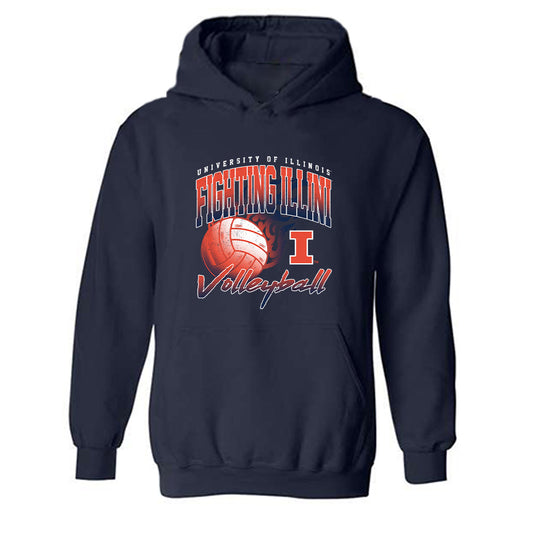 Illinois - NCAA Women's Volleyball : Gabby Dean - Vintage Shersey Hooded Sweatshirt-0