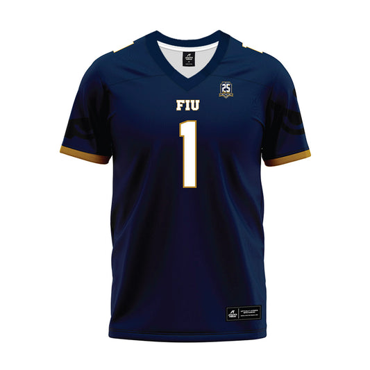 FIU - NCAA Football : Anthony Carrie - Navy Premium Football Jersey-0