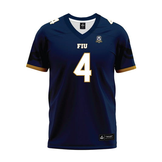 FIU - NCAA Football : Wesley Miller - Navy Premium Football Jersey-0