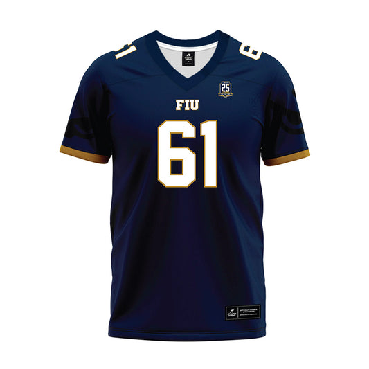 FIU - NCAA Football : Ignacio Zulaica - Navy Premium Football Jersey-0