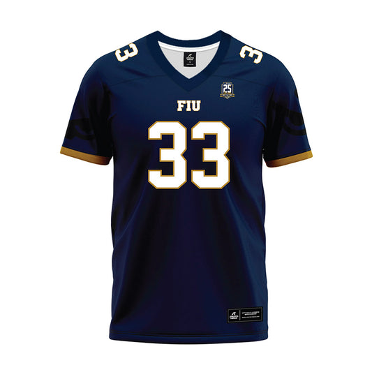 FIU - NCAA Football : DeeJay Holmes - Navy Premium Football Jersey-0