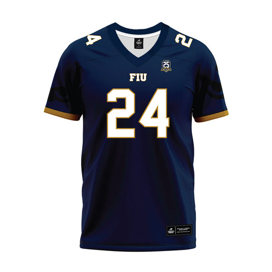 FIU - NCAA Football : King Massey - Navy Premium Football Jersey-0