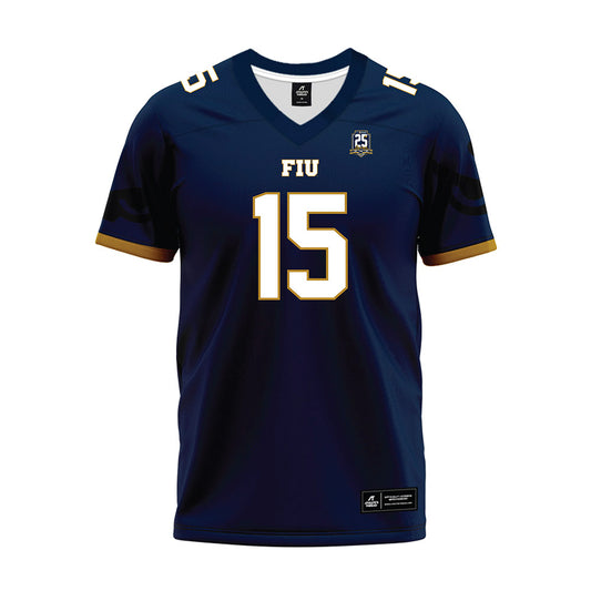 FIU - NCAA Football : Nathan Jennings - Navy Premium Football Jersey-0