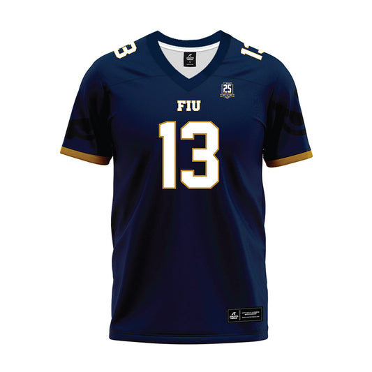 FIU - NCAA Football : Tyson Carter - Navy Premium Football Jersey-0