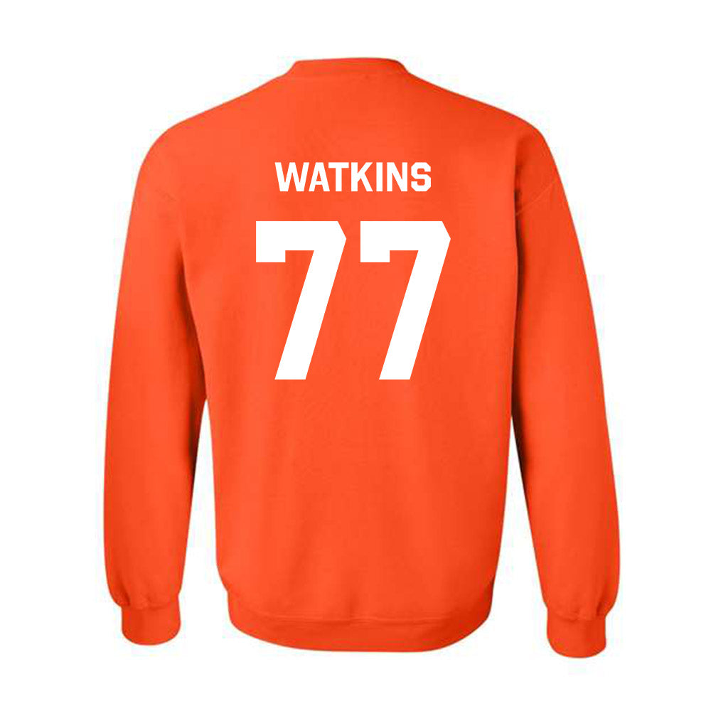 Oklahoma State - NCAA Baseball : Hunter Watkins - Stripe the Stadium Crewneck Sweatshirt-1