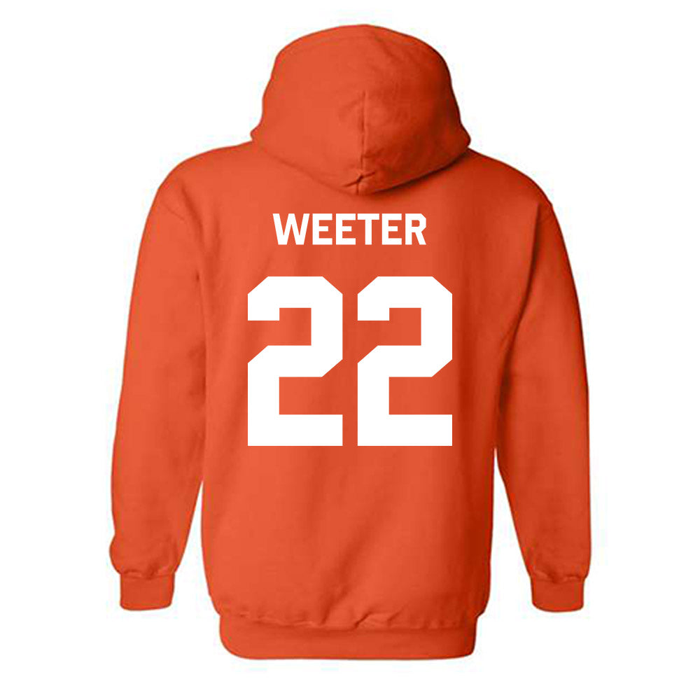 Oklahoma State - NCAA Women's Basketball : Talexa Weeter - Stripe the Stadium Hooded Sweatshirt-1