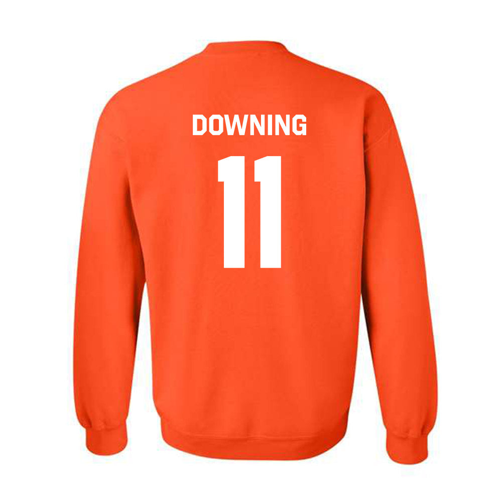Oklahoma State - NCAA Softball : Preslee Downing - Stripe the Stadium Crewneck Sweatshirt-1