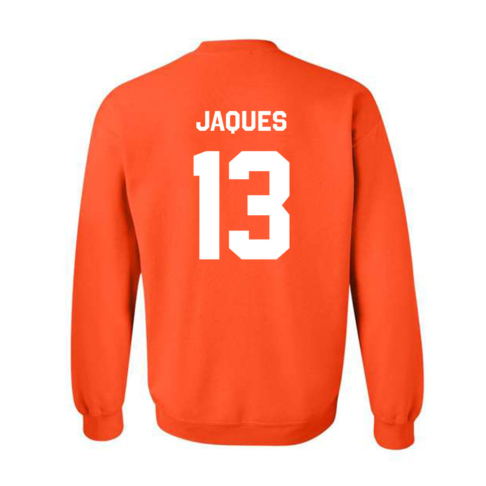 Oklahoma State - NCAA Softball : Libby Jaques - Stripe the Stadium Crewneck Sweatshirt-1