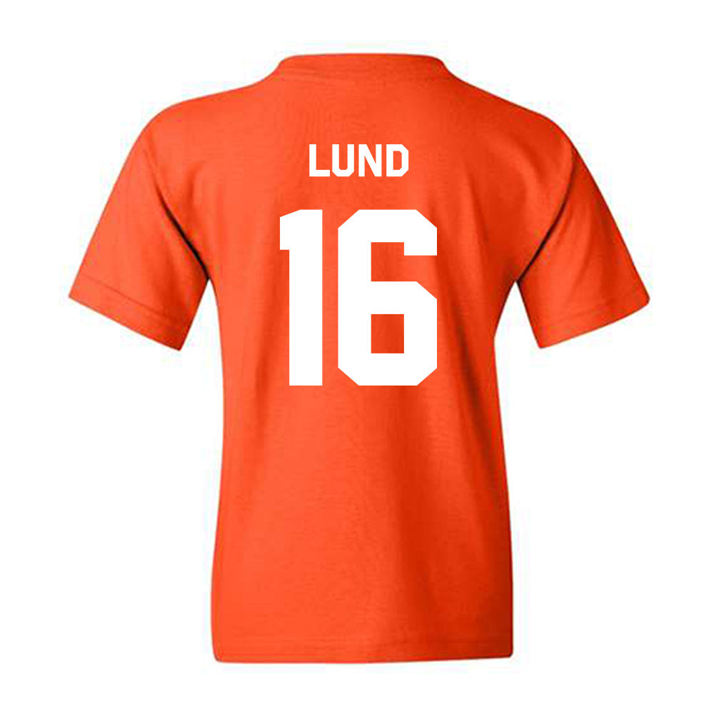 Oklahoma State - NCAA Baseball : Ethan Lund - Stripe the Stadium Youth T-Shirt-1