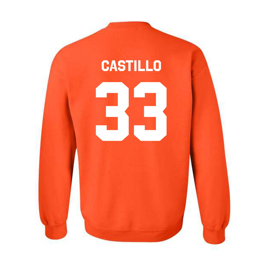 Oklahoma State - NCAA Softball : Gabby Castillo - Stripe the Stadium Crewneck Sweatshirt-1