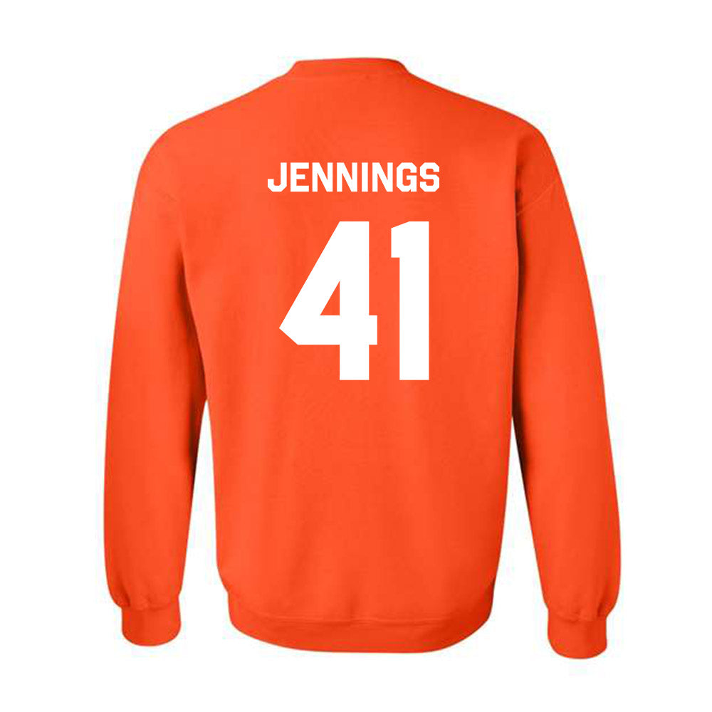 Oklahoma State - NCAA Baseball : Parker Jennings - Stripe the Stadium Crewneck Sweatshirt-1