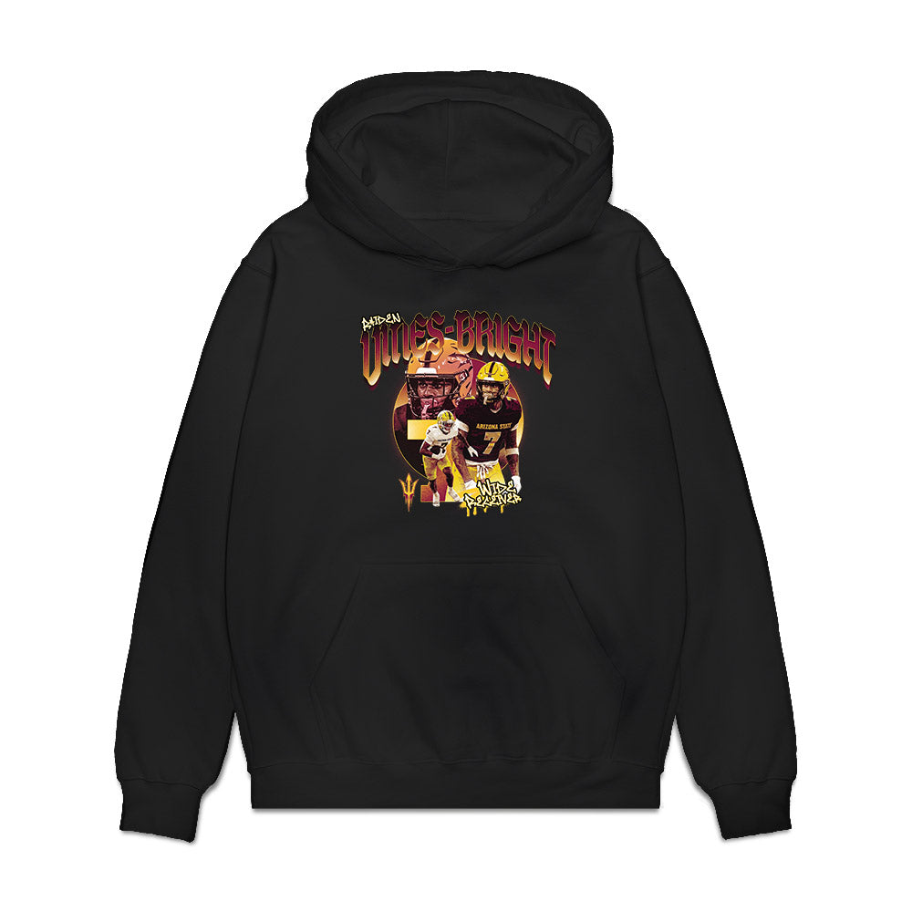 Arizona State - NCAA Football : Raiden Vines-Bright - Collage Premium Hooded Sweatshirt-0