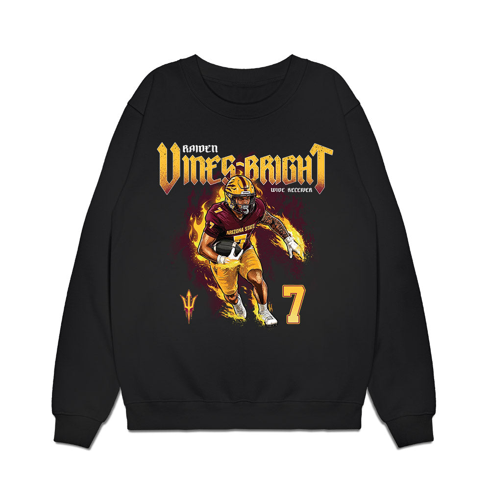 Arizona State - NCAA Football : Raiden Vines-Bright - Caricature Premium Crewneck Sweatshirt-0