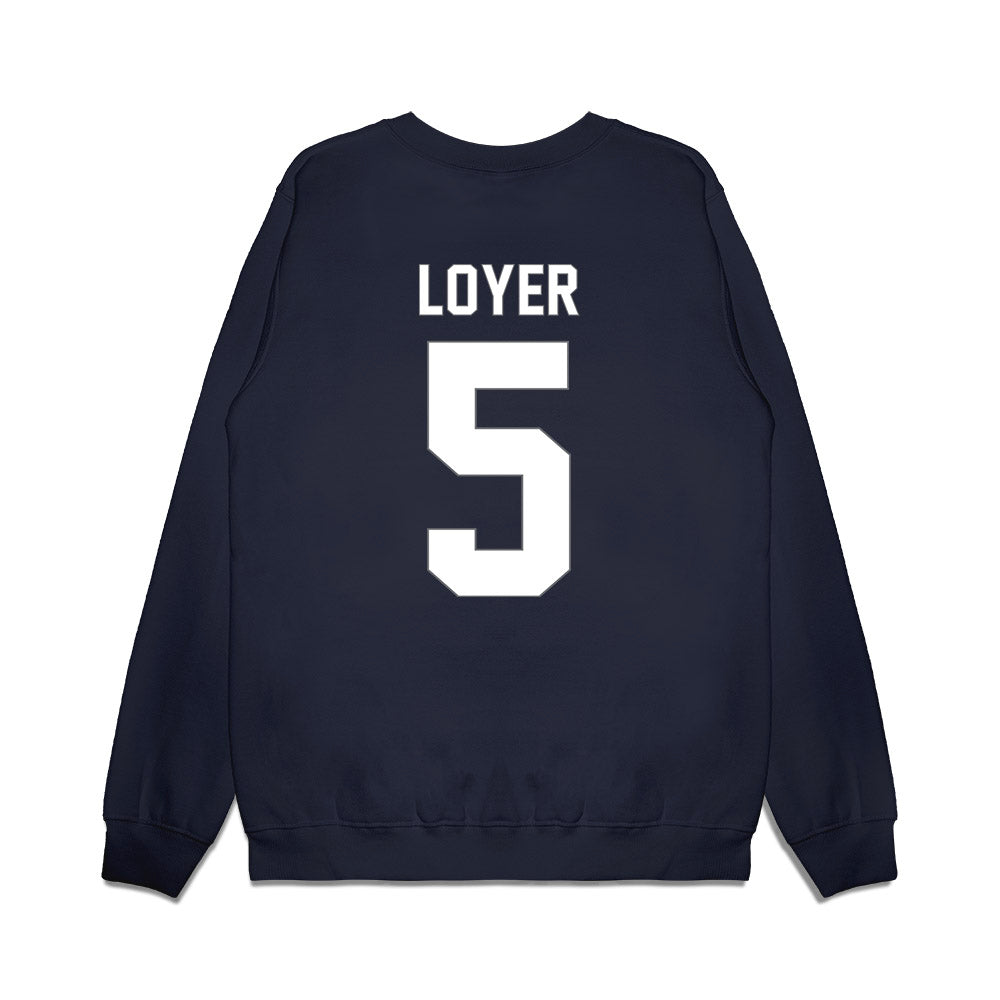 Butler - NCAA Women's Volleyball : Jersey Loyer - Sports Shersey Premium Crewneck Sweatshirt-1