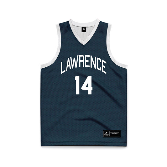 Lawrence - NCAA Women's Basketball : Taylor Svoboda - Navy Basketball Jersey-0