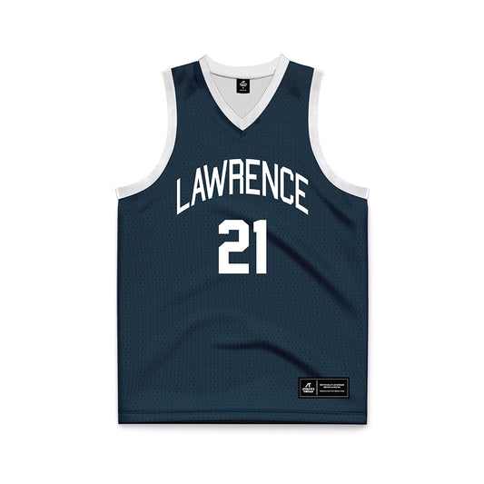 Lawrence - NCAA Women's Basketball : Avery VanDellen - Navy Basketball Jersey-0
