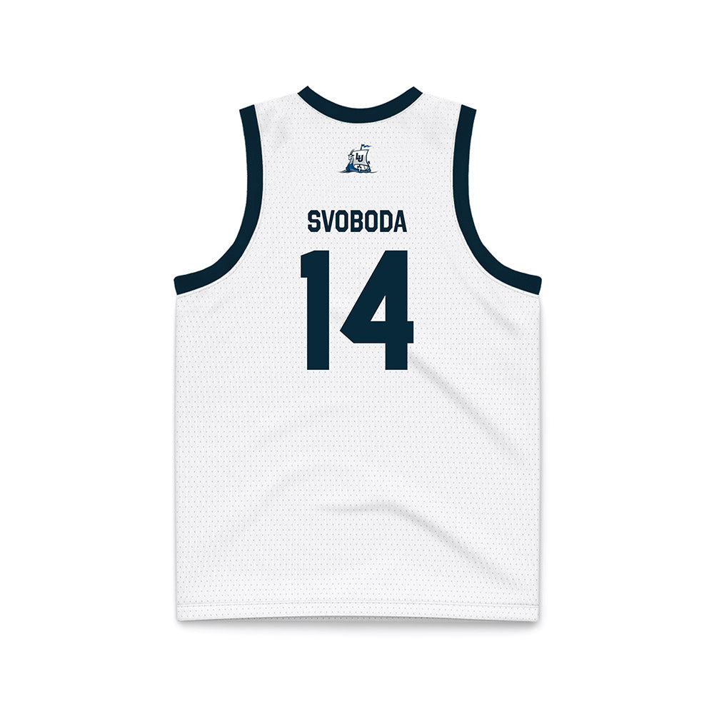 Lawrence - NCAA Women's Basketball : Taylor Svoboda - White Basketball Jersey-1
