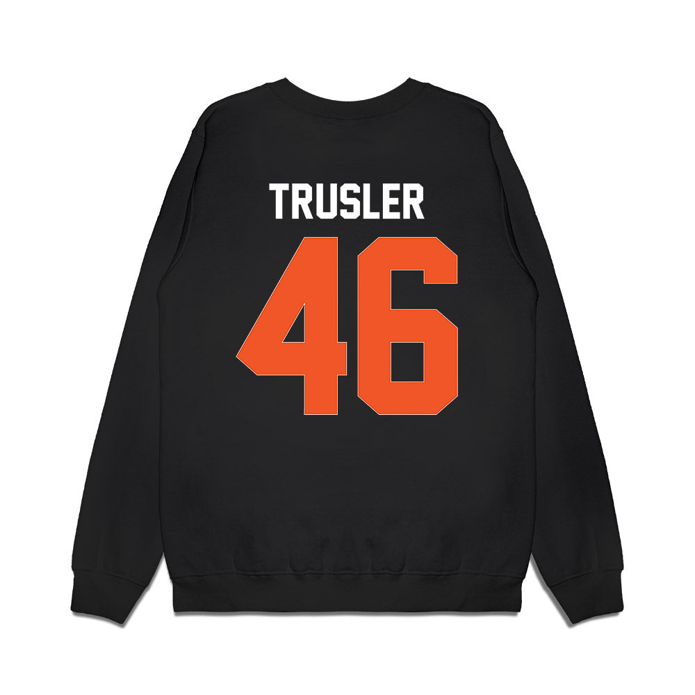 Oklahoma State - NCAA Football : Hunter Trusler - Graphic Premium Crewneck Sweatshirt-1
