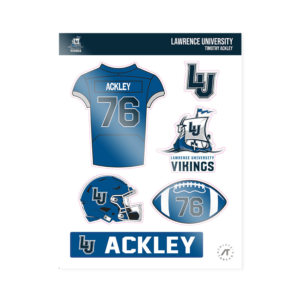 Lawrence - NCAA Football : Timothy Ackley - Sticker Sheet-0