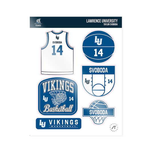 Lawrence - NCAA Women's Basketball : Taylor Svoboda - Sticker Sheet-0