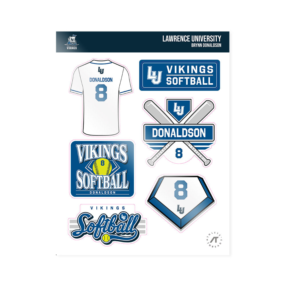 Lawrence - NCAA Softball : Brynn Donaldson - Sticker Sheet-0