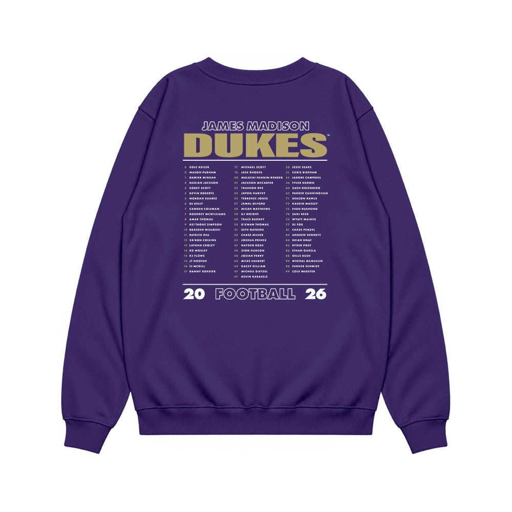 JMU - NCAA Football : Roster Tees 26-27 Crewneck Sweatshirt-1