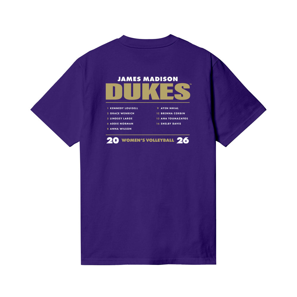 JMU - NCAA Womens Volleyball : Roster Tees 26-27 T-Shirt-1
