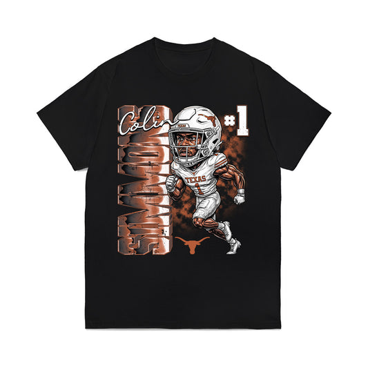 Texas - NCAA Football : Colin Simmons - Caricature Comfort Colors T-Shirt-0