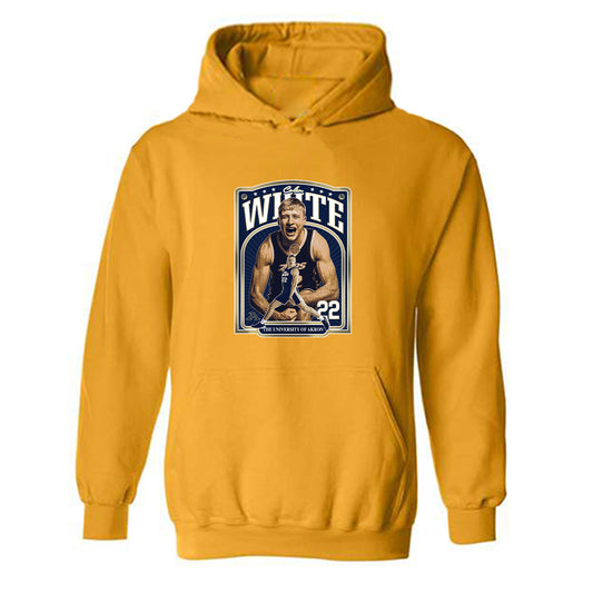 Akron - NCAA Mens Basketball : Colin White - Collage Hooded Sweatshirt-0