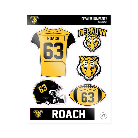 DePauw - NCAA Football : Jack Roach - Sticker Sheet-0