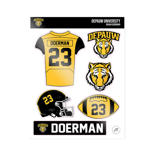 DePauw - NCAA Football : Isaiah Doerman - Sticker Sheet-0