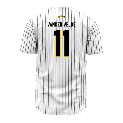 DePauw - NCAA Baseball : Owen Vander Velde - White Pinstripe Jersey-1