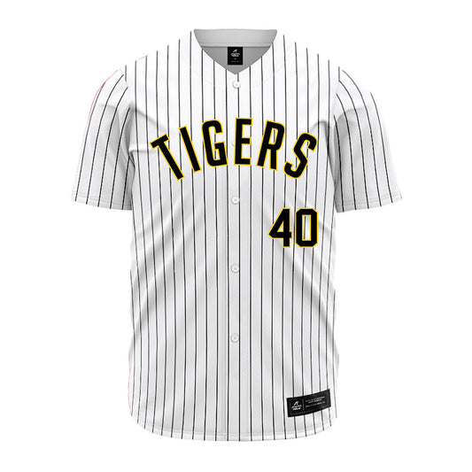 DePauw - NCAA Baseball : Henry Bishop - White Pinstripe Jersey-0