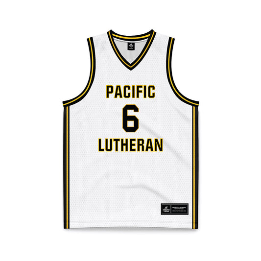 PLU - NCAA Men's Basketball : Daniel Kabamba - White Basketball Jersey-0