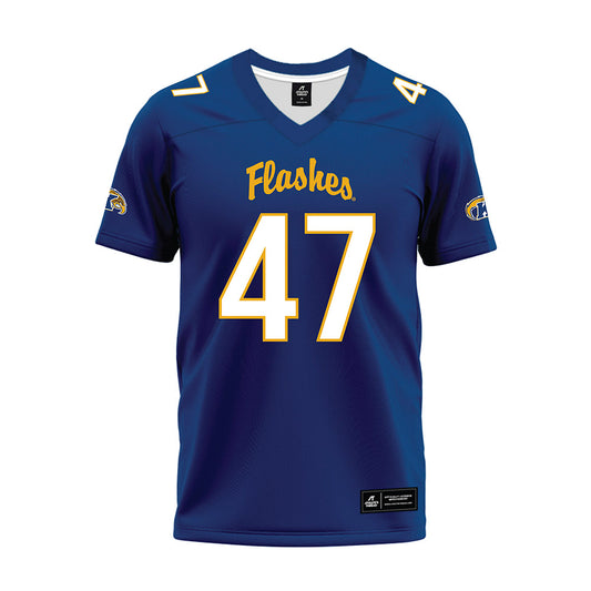 Kent State - NCAA Football : Andy Rickelman - Navy Premium Football Jersey-0