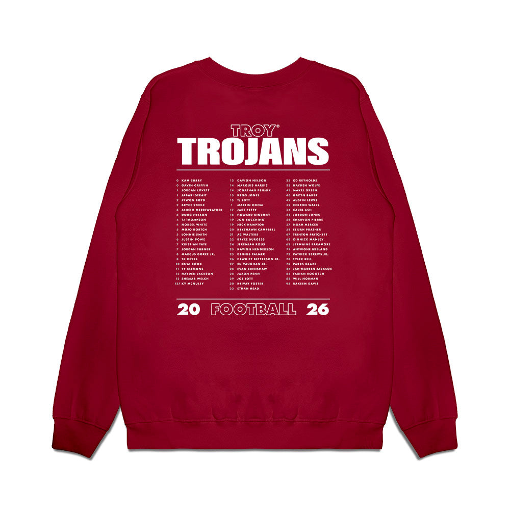 Troy - NCAA Football : Roster Tees 26-27 Crewneck Sweatshirt-1