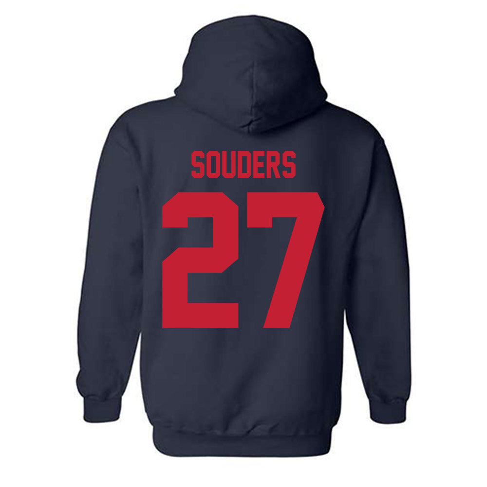 Samford - NCAA Baseball : Jake Souders - Classic Shersey Hooded Sweatshirt-1