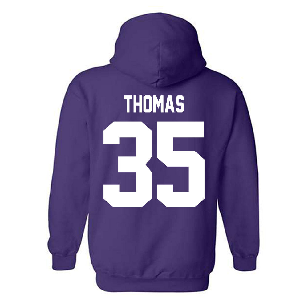 TCU - NCAA Baseball : Ethan Thomas - Classic Shersey Hooded Sweatshirt-1