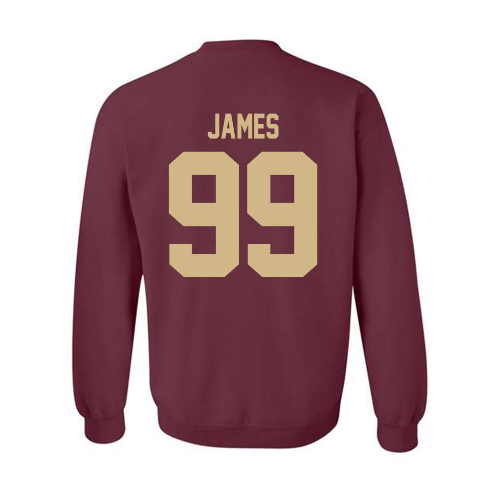 Texas State - NCAA Football : Kaleb James - Classic Shersey Crewneck Sweatshirt-1