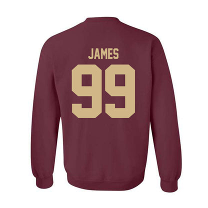 Texas State - NCAA Football : Kaleb James - Classic Shersey Crewneck Sweatshirt-1