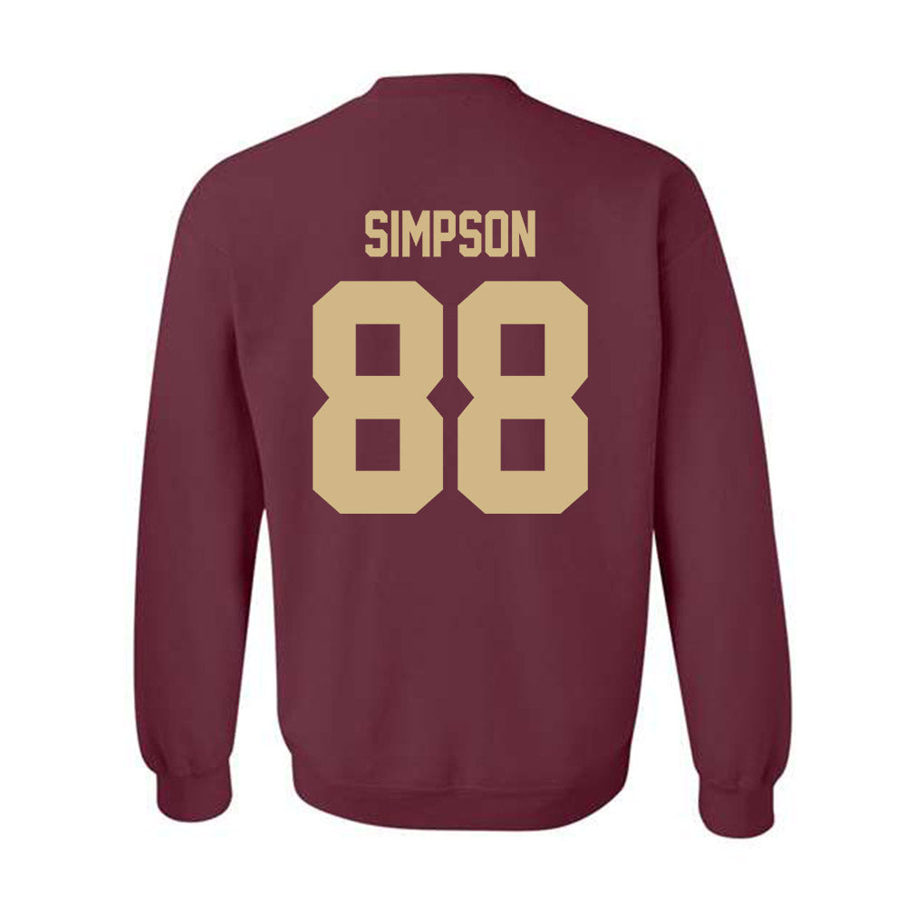 Texas State - NCAA Football : Jake Simpson - Classic Shersey Crewneck Sweatshirt-1