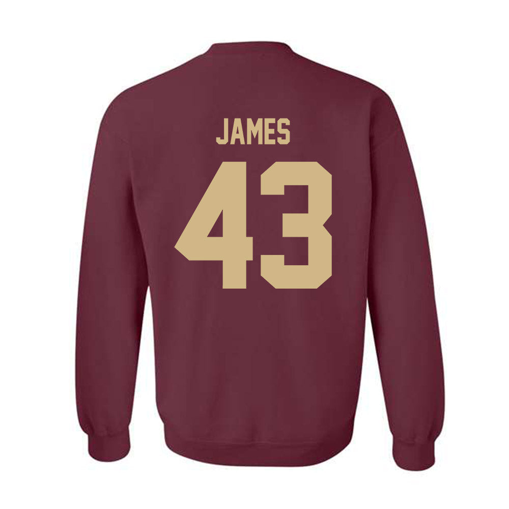 Texas State - NCAA Football : Michael James - Classic Shersey Crewneck Sweatshirt-1