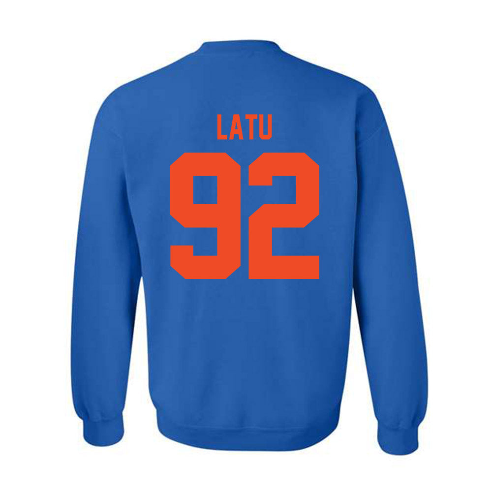 Boise State - NCAA Football : David Latu - Classic Shersey Crewneck Sweatshirt-1