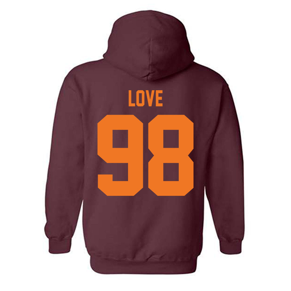 Virginia Tech - NCAA Football : Will Love - Classic Shersey Hooded Sweatshirt-1
