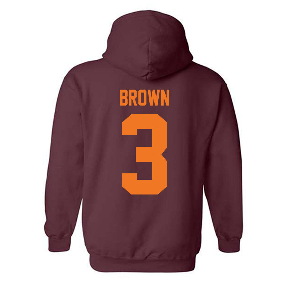 Virginia Tech - NCAA Football : Que'Sean Brown - Classic Shersey Hooded Sweatshirt-1