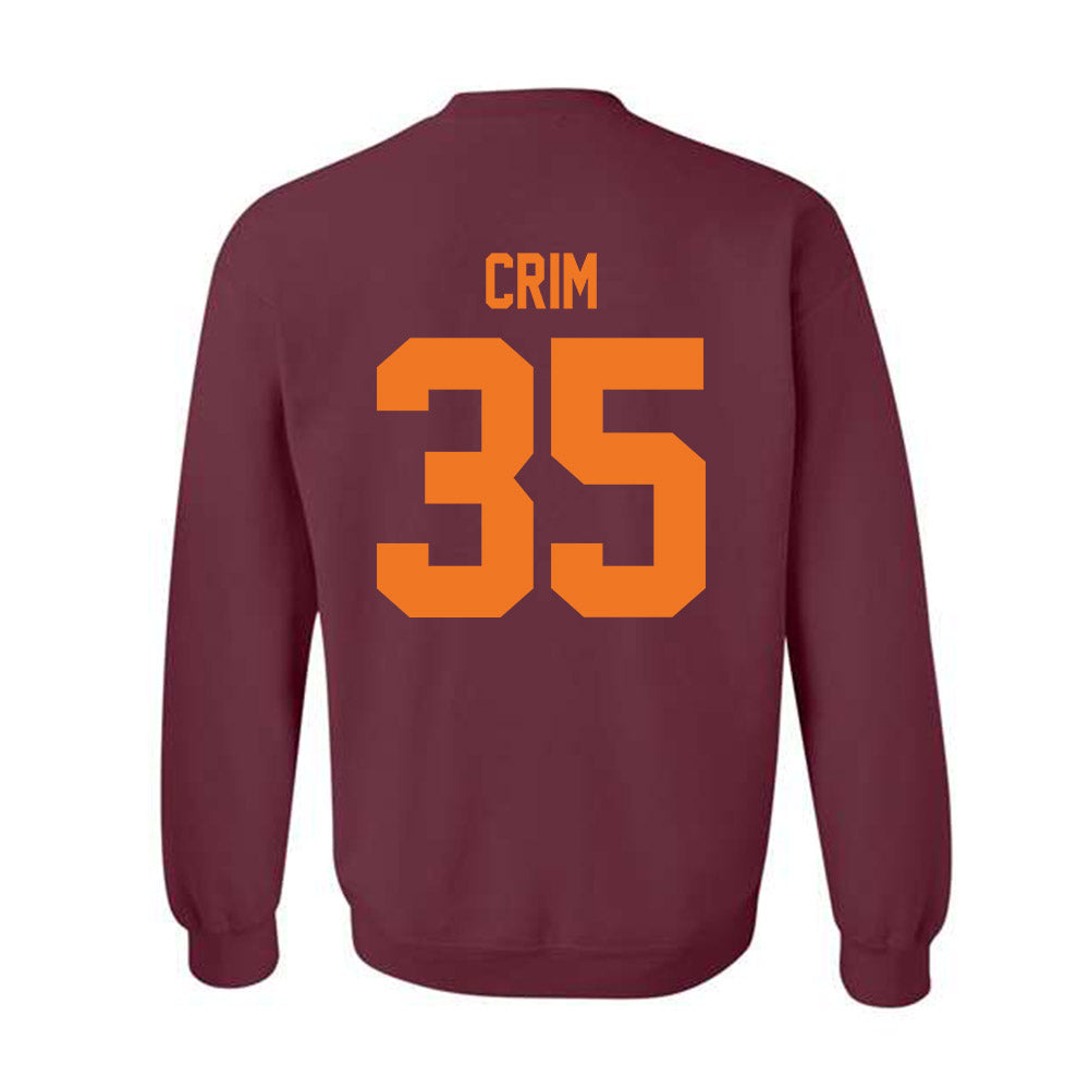 Virginia Tech - NCAA Football : Jordan Crim - Classic Shersey Crewneck Sweatshirt-1