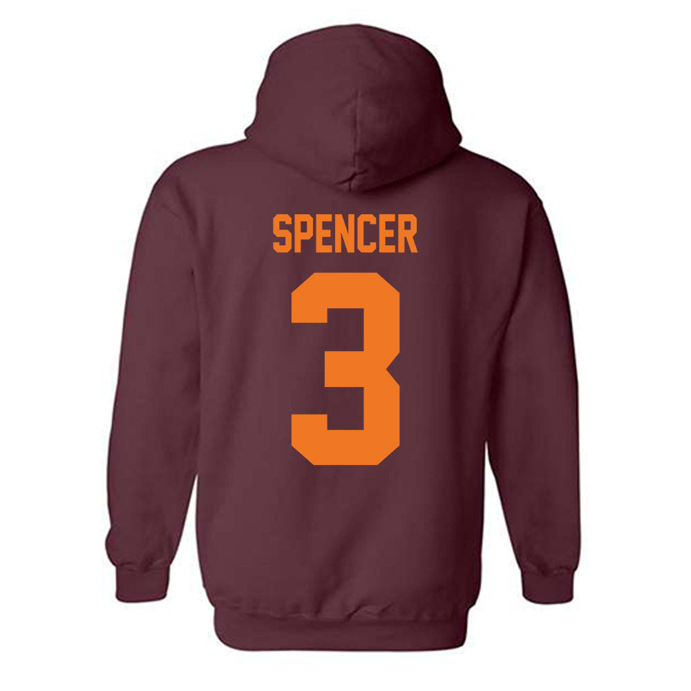 Virginia Tech - NCAA Football : Kaleb Spencer - Classic Shersey Hooded Sweatshirt-1