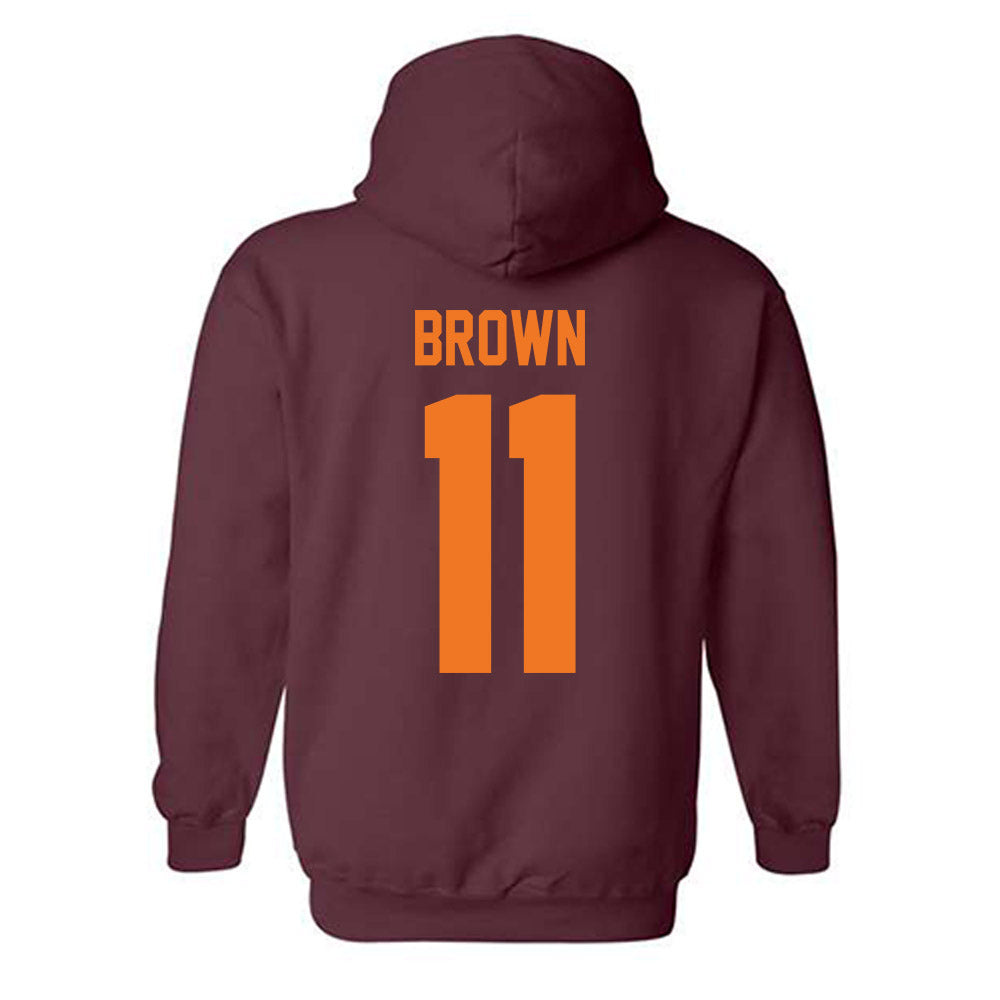 Virginia Tech - NCAA Football : Davion Brown - Classic Shersey Hooded Sweatshirt-1